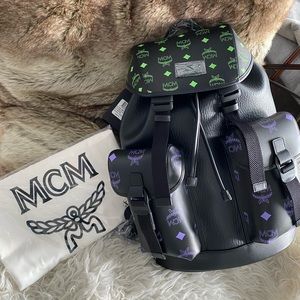 SOLD Authentic Large MCM Black Backpack in Color Splash Brand new!